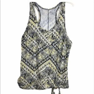 LANE BRYANT TANK TOP TIE FRONT PRINT